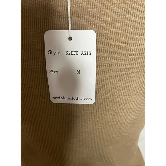 nwt womens tank top by nostalgia brown ribbed preshrunk size small - Picture 3 of 9
